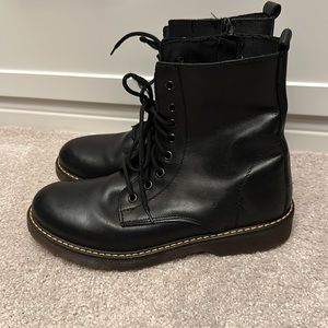 Dr Martens look alike Real Leather lace up combat boots